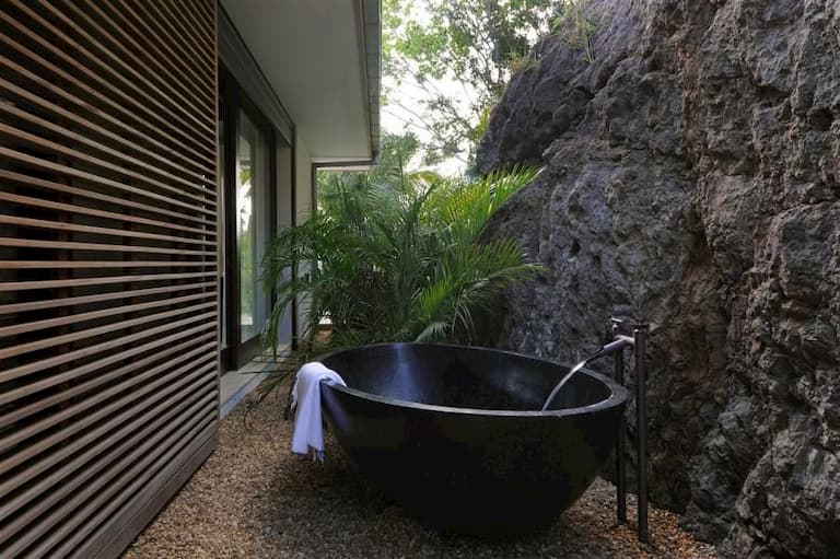 stone bathtub