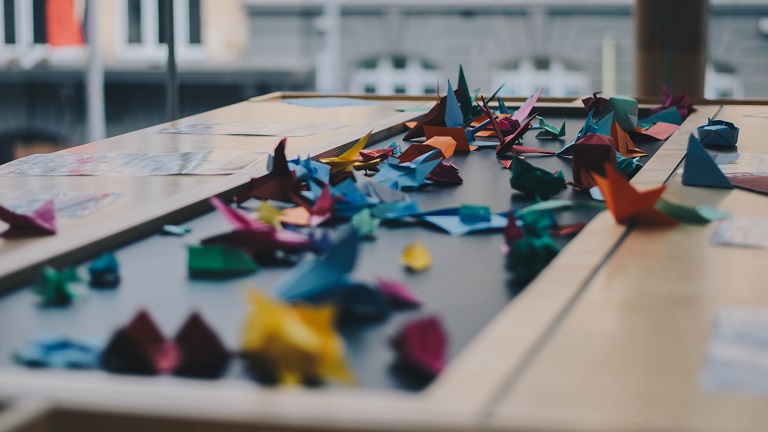 picture of origami on the table