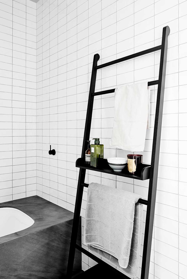 towel ladder bathroom