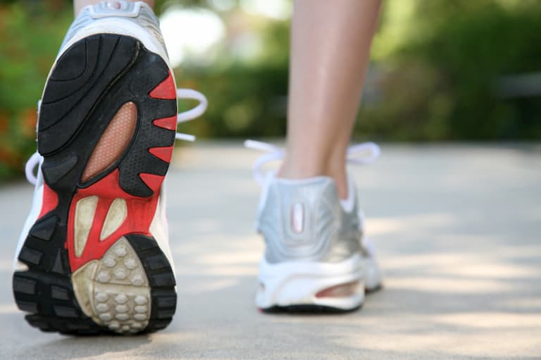 girl with running shoes