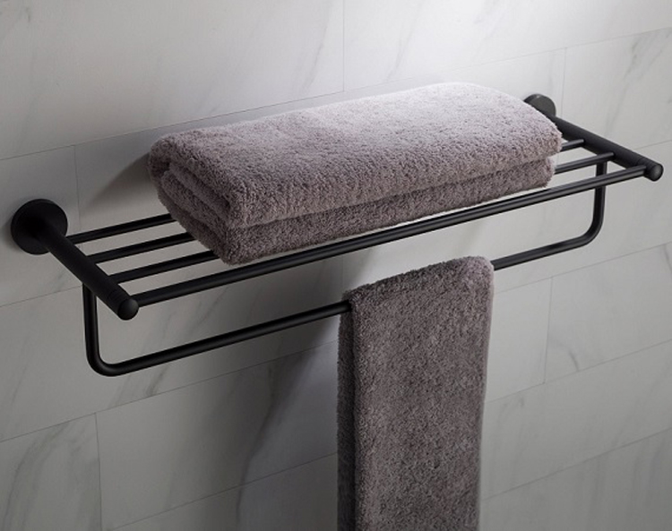 Towel rail ring black wall mount