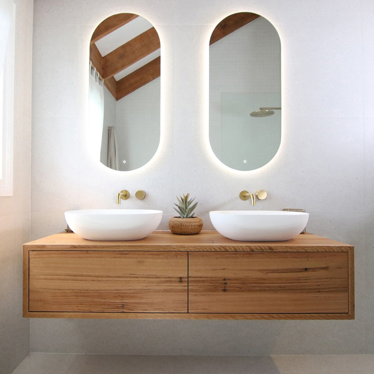 bathroom led light round mirrors