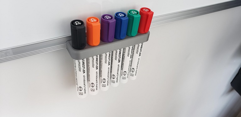 close-up of whiteboard markers