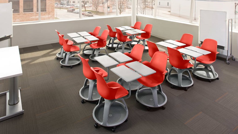 classroom with Ergonomic furniture