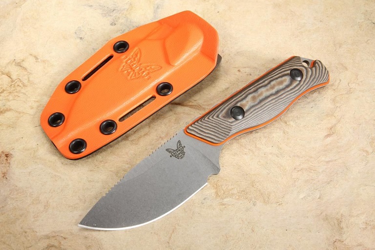 close-up of benchmade hunting knife