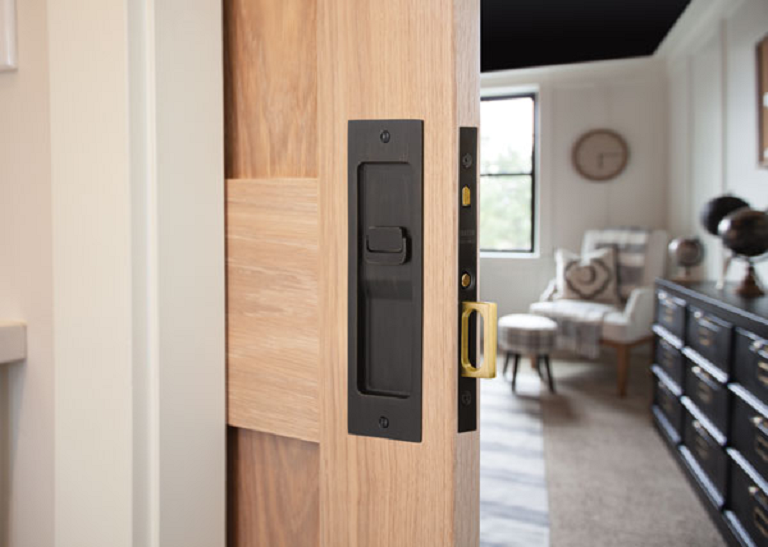 mortise sliding door lock close up 