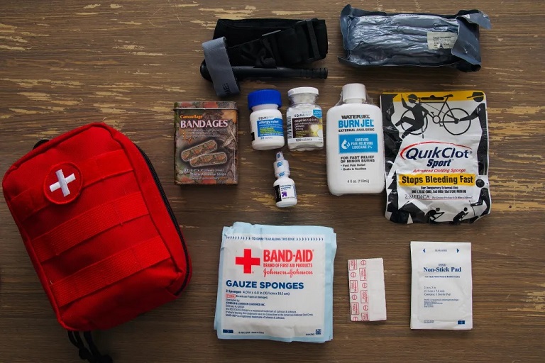 Close-up of a first aid kit