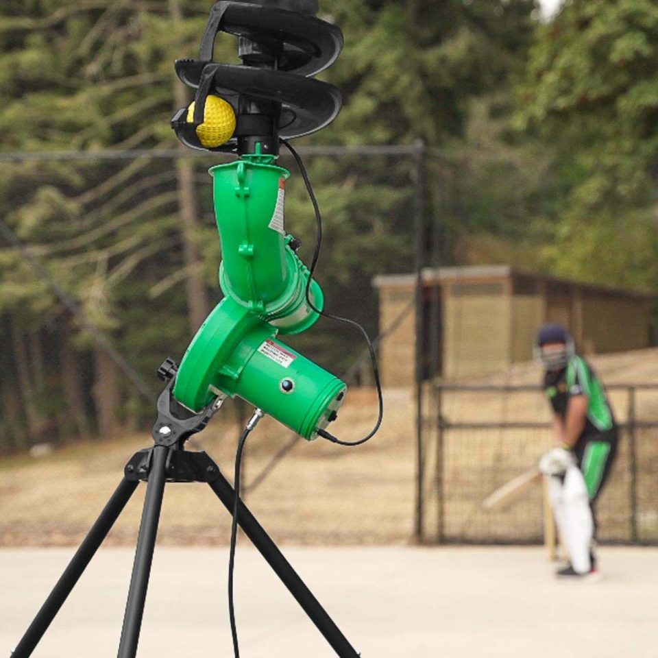 This high-quality and durable automatic bowling machine benefits cricket players of all skills and ages. It enables users to hone their batting techniques and boost their hand-eye coordination by simulating the actions of a professional bowler.