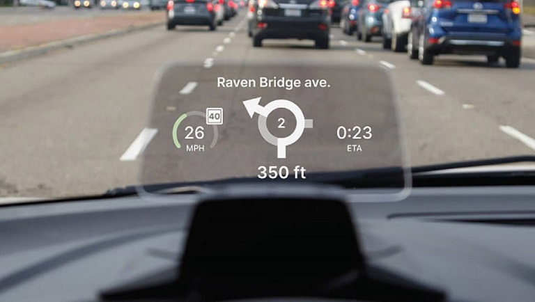 Interface of GPS hud display 